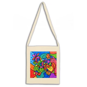 Virágos-szíves vászontáska