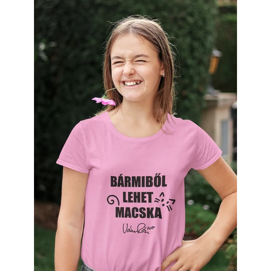 Gyerek póló - Bármiből lehet macska - Rózsaszín